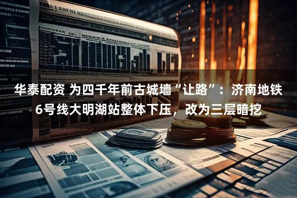 华泰配资 为四千年前古城墙“让路”：济南地铁6号线大明湖站整体下压，改为三层暗挖